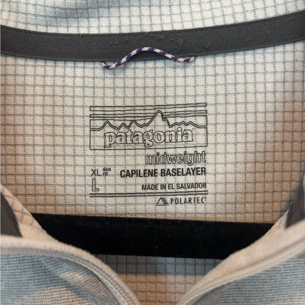 Patagonia Fleece Lined Capilene Baselayer in Gray and Black Large - Picture 4 of 4